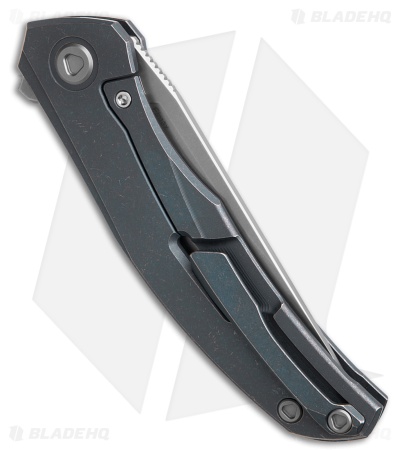 Shirogorov Ursus Q95Ti Frame Lock Knife Blue Titanium (4.125" SW Elmax)