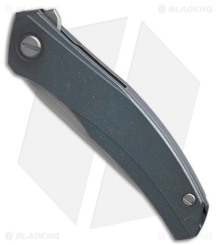 Shirogorov Ursus Q95Ti Frame Lock Knife Blue Titanium (4.125" SW Elmax)