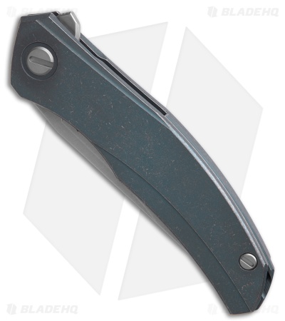 Shirogorov Ursus Q95Ti Frame Lock Knife Blue Titanium (4.125" SW Elmax)