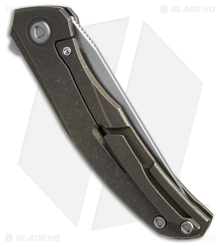 Shirogorov Ursus Q95Ti Frame Lock Knife Bronze Titanium (4.125" SW Elmax)