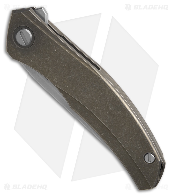 Shirogorov Ursus Q95Ti Frame Lock Knife Bronze Titanium (4.125" SW Elmax)