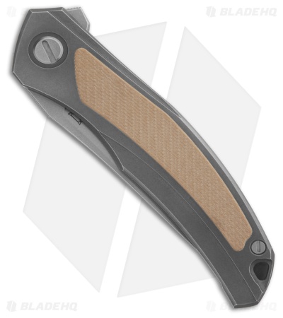 Shirogorov Ursus Quantum NL Frame Lock Knife Ti + Beige G-10 Inlay  (3.7" SW)