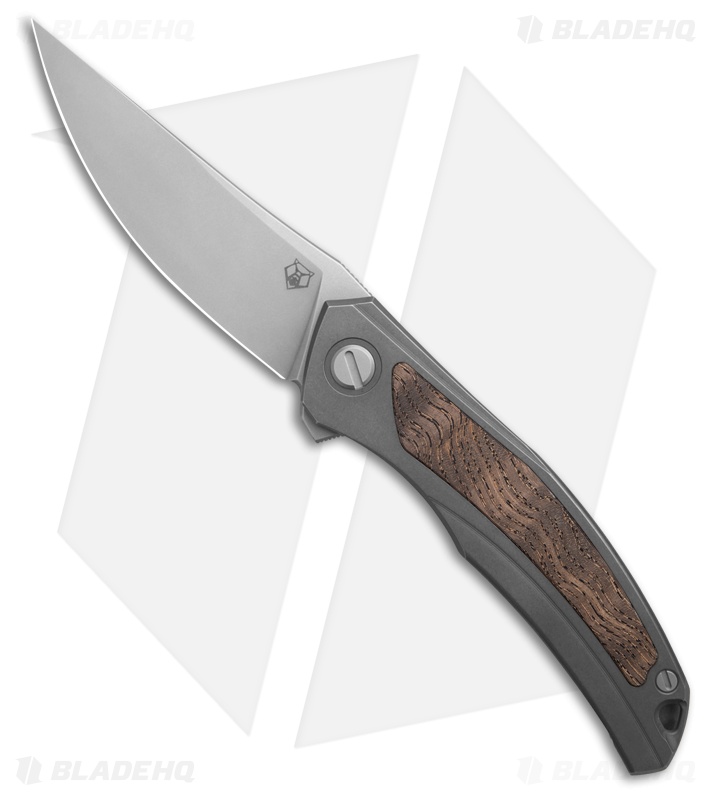 Shirogorov Ursus Quantum NL Frame Lock Knife Ti + Brown Ash Wood Inlay (3.7" SW)