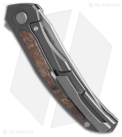 Shirogorov Ursus Quantum NL Frame Lock Knife Ti + Brown Ash Wood Inlay (3.7" SW)