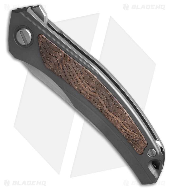 Shirogorov Ursus Quantum NL Frame Lock Knife Ti + Brown Ash Wood Inlay (3.7" SW)