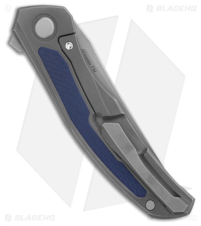 Shirogorov Ursus Quantum NL Frame Lock Knife Ti + Dark Blue G-10 Inlay (3.7" SW)