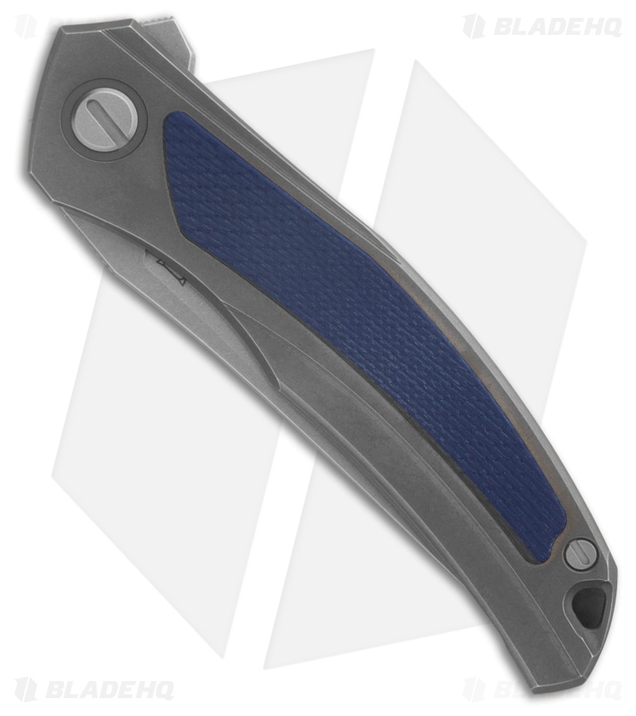 Shirogorov Ursus Quantum NL Frame Lock Knife Ti + Dark Blue G-10 Inlay (3.7" SW)