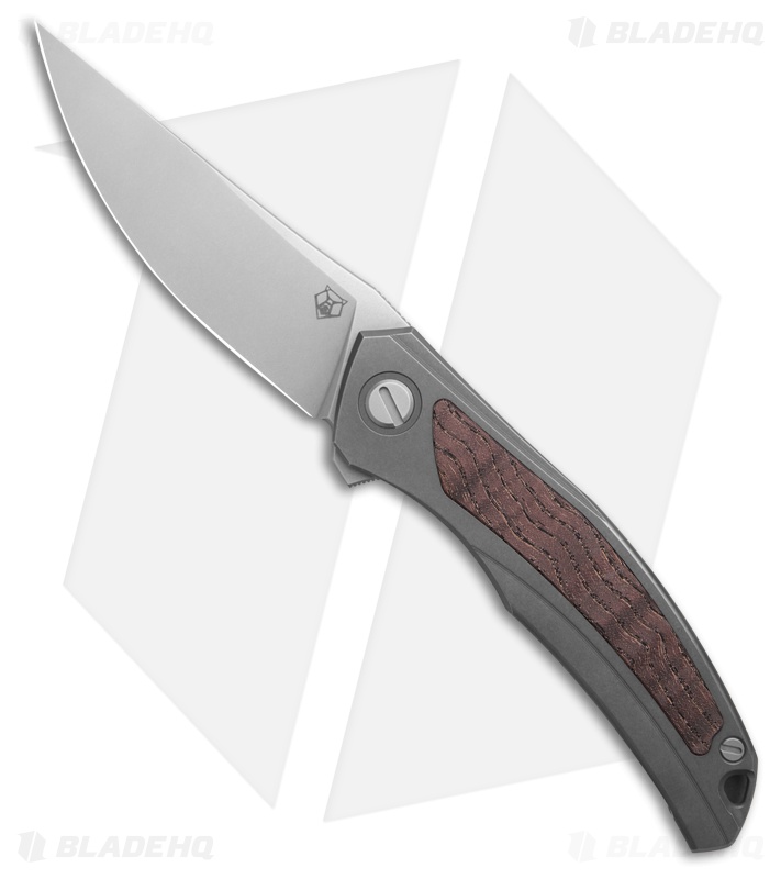 Shirogorov Ursus Quantum NL Frame Lock Knife Ti + Red Ash Wood Inlay (3.7" SW)