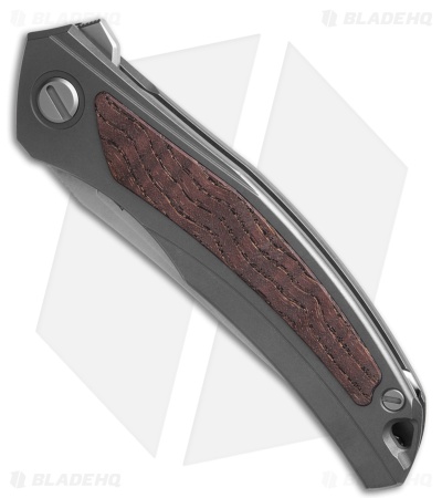 Shirogorov Ursus Quantum NL Frame Lock Knife Ti + Red Ash Wood Inlay (3.7" SW)