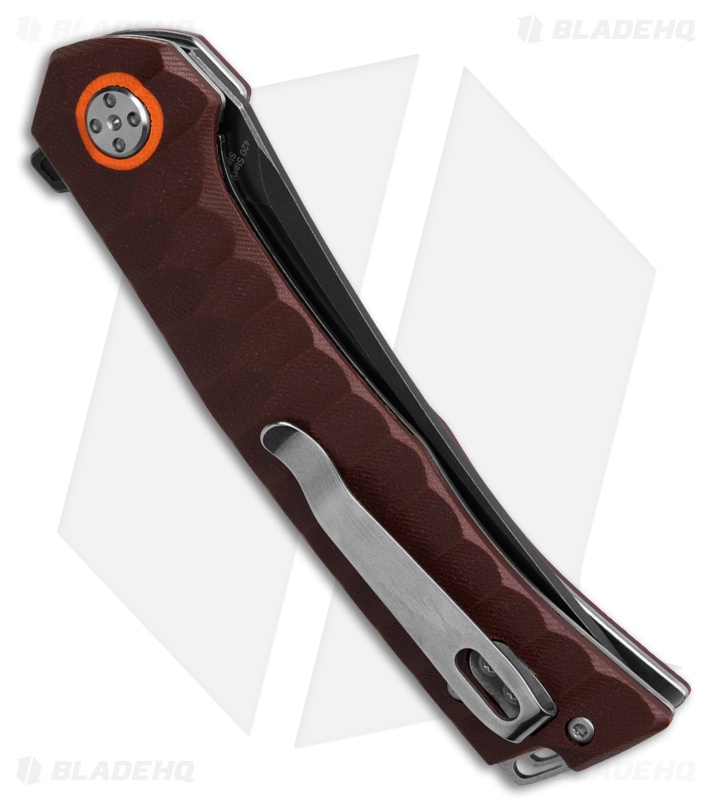 Skallywag Tactical Sao Feng Liner Lock Knife Red G-10 (3.6" Tumbled PVD)