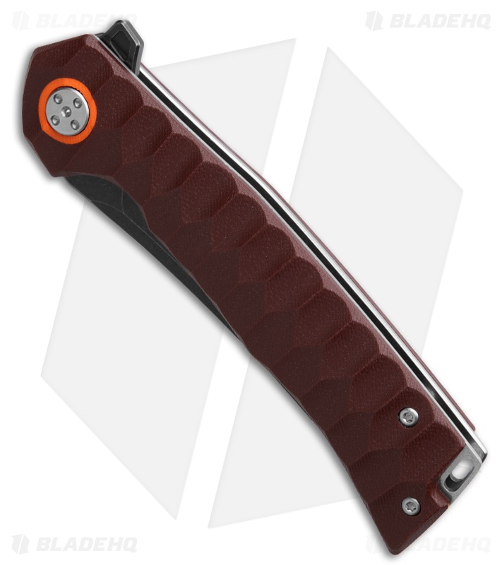 Skallywag Tactical Sao Feng Liner Lock Knife Red G-10 (3.6" Tumbled PVD)