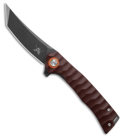Skallywag Tactical Sao Feng Liner Lock Knife Red G-10 (3.6" Tumbled PVD)