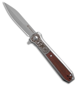 Smith &amp; Wesson Unwavered Spring Assisted Knife SS + Wood Inlay (3.5&quot; Satin) | 212181