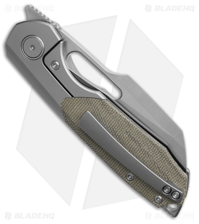 Sparrow Knife Co. Strix Frame Lock Knife Ti/ OD Green Micarta (3.4" Satin)