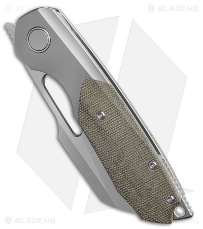 Sparrow Knife Co. Strix Frame Lock Knife Ti/ OD Green Micarta (3.4" Satin)