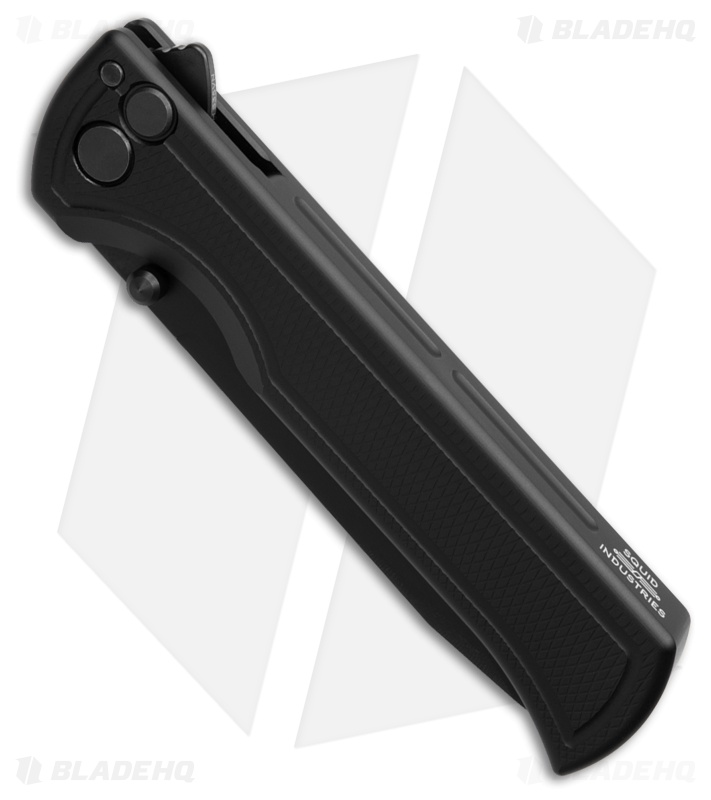 Squid Industries Surf Button Lock Knife Matte Black (3.25" Black)