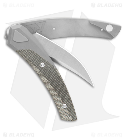 Suprlativ Knives Piranha Rare Earth Magnet Lock Ti/Black Micarta (2.6" Satin M4)
