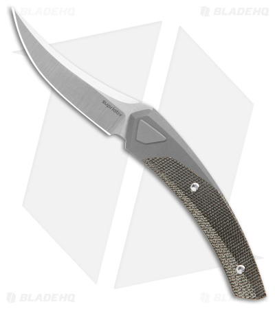Suprlativ Knives Piranha Rare Earth Magnet Lock Ti/Black Micarta (2.6" Satin M4)