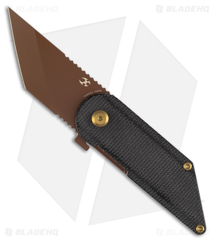 Kansept Pinkerton Dash Folding Kiridashi Knife Black Micarta (1.69" Rose Gold) 