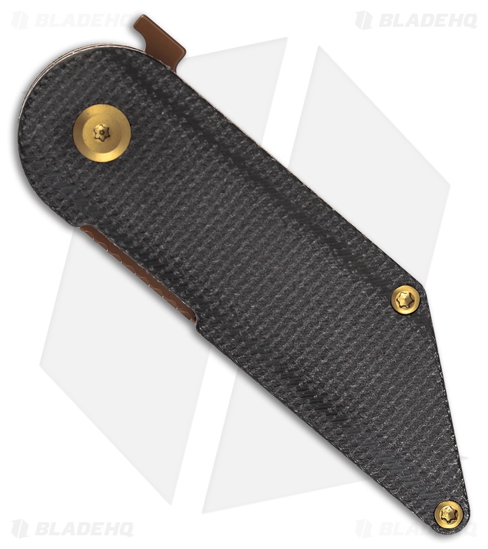 Kansept Pinkerton Dash Folding Kiridashi Knife Black Micarta (1.69" Rose Gold) 
