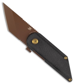 Kansept Pinkerton Dash Folding Kiridashi Knife Black Micarta (1.69" Rose Gold)
