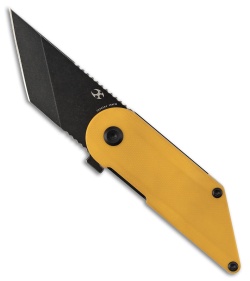 Kansept Pinkerton Dash Folding Kiridashi Knife Yellow G-10 (1.69" Black SW)