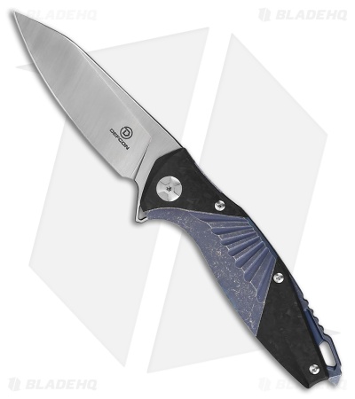 Defcon JK Mako Blue Titanium/Carbon Fiber Frame Lock Knife (3.5" Satin/SW)