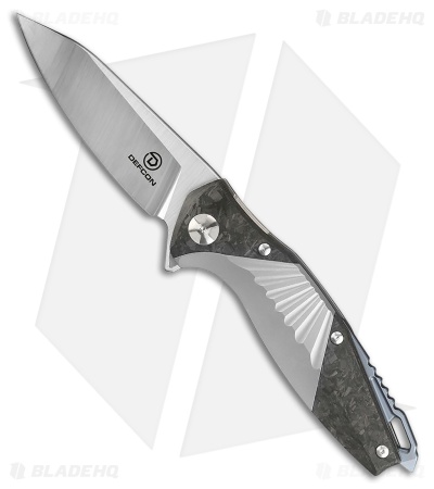 Defcon JK Mako Gray Titanium/Carbon Fiber Frame Lock Knife (3.5" Satin/SW)