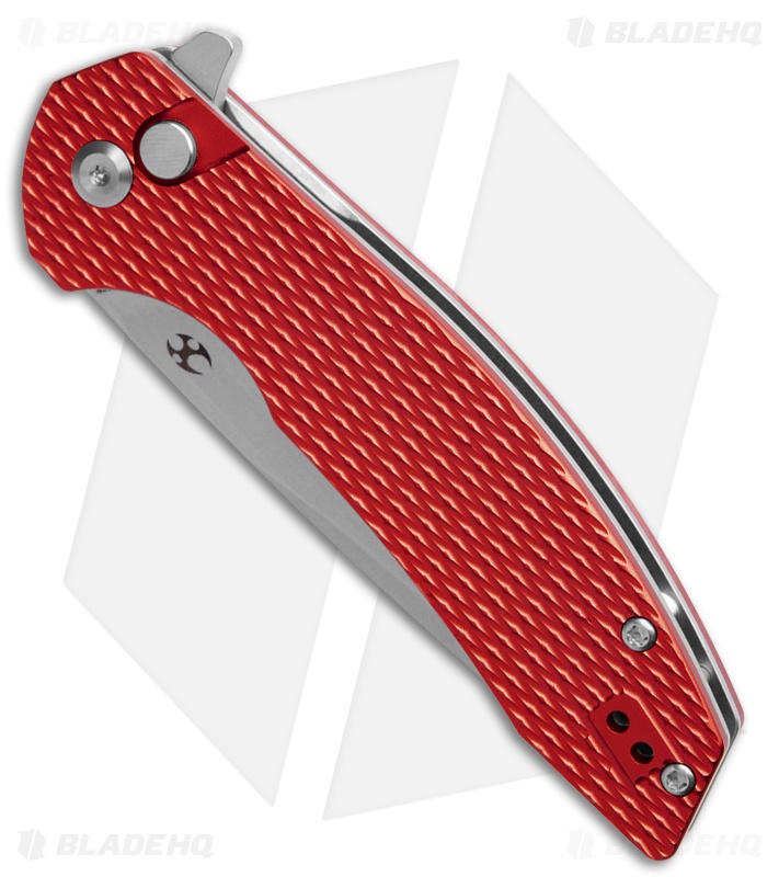 Kansept Knives Accipiter Button Lock Knife Red Diamond Aluminum (3.5" SW)