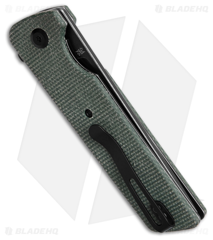 Tenable Knives Anomaly Liner Lock Knife Green Micarta (3.1" Black SW) T2038A2