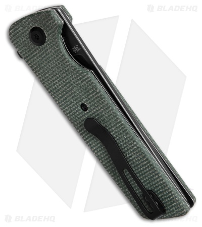 Tenable Knives Anomaly Liner Lock Knife Green Micarta (3.1" Black SW) T2038A2