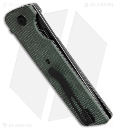 Tenable Knives Anomaly Tanto Liner Lock Knife Green Micarta (3.1" Black SW)