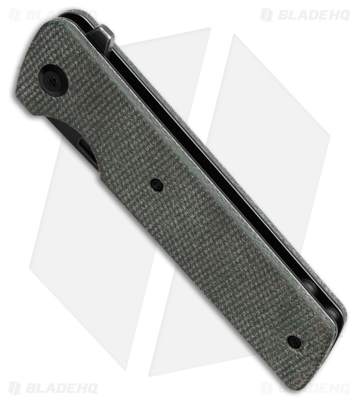 Tenable Knives Anomaly Tanto Liner Lock Knife Green Micarta (3.1" Black SW)