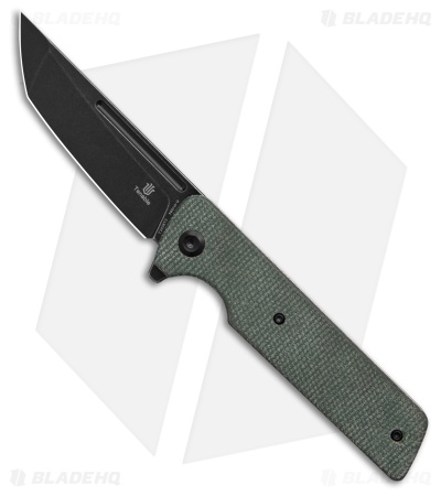 Tenable Knives Anomaly Tanto Liner Lock Knife Green Micarta (3.1" Black SW)