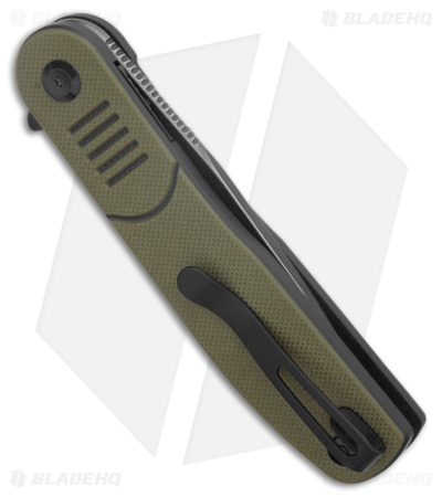 Tenable Knives Einar Liner Lock Knife Olive Green/Black G-10 (3.1" Black SW)