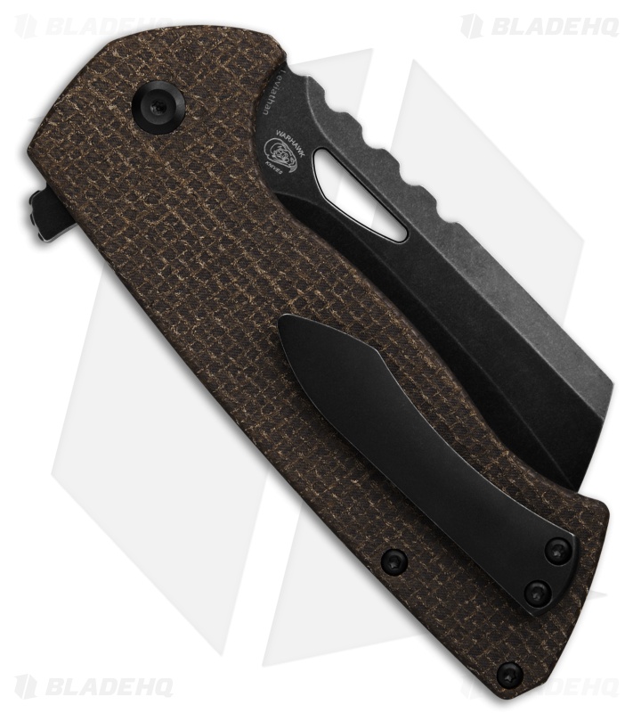 Tenable Knives Leviathan Liner Lock Knife Brown Micarta (3.9" Black SW)