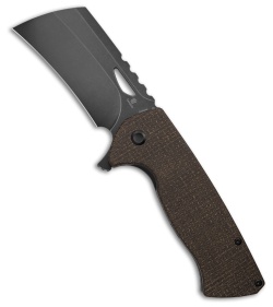 Tenable Knives Leviathan Liner Lock Knife Brown Micarta (3.9" Black SW)