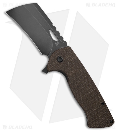 Tenable Knives Leviathan Liner Lock Knife Brown Micarta (3.9" Black SW)