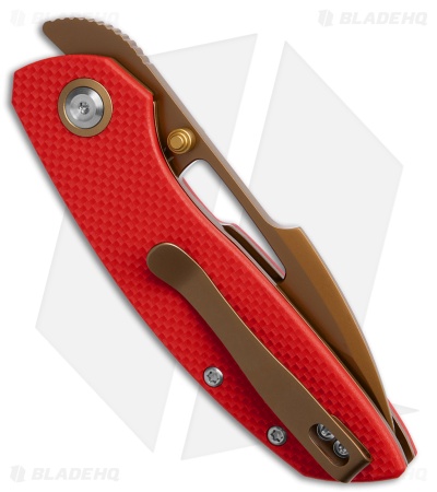 Tenable Knives Link Liner Lock Knife Red G-10 (3" Rose Gold)