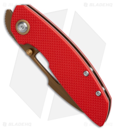 Tenable Knives Link Liner Lock Knife Red G-10 (3" Rose Gold)