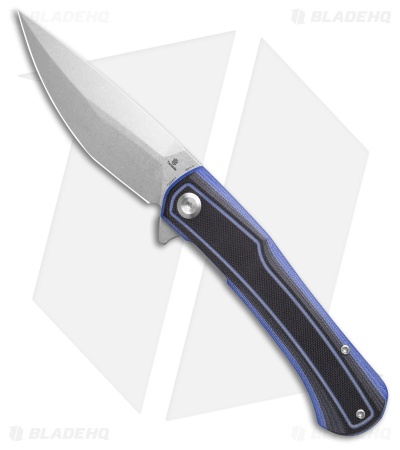 Tenable Kratos Liner Lock Knife Black/Blue G-10 (3.79" Stonewash)