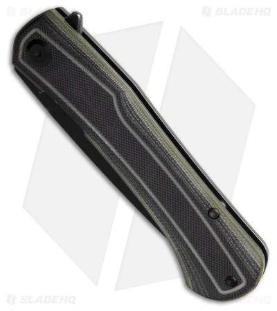 Tenable Kratos Liner Lock Knife Black/Green G-10 (3.79"  Black Stonewash)