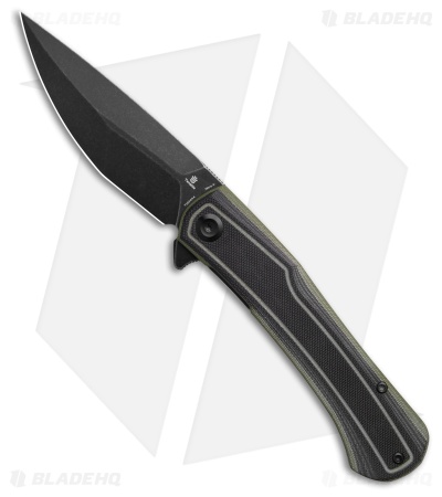 Tenable Kratos Liner Lock Knife Black/Green G-10 (3.79"  Black Stonewash)