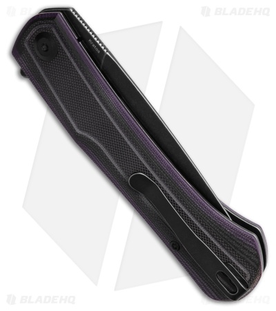 Tenable Kratos Liner Lock Knife Black/Purple G-10 (3.79"  Black Stonewash)