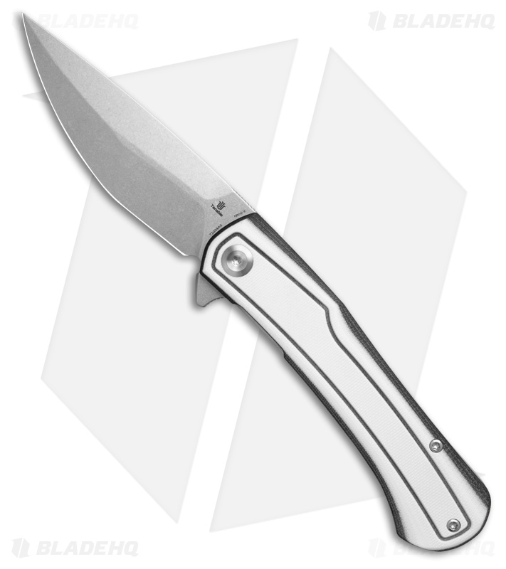 Tenable Kratos Liner Lock Knife Black/White G-10 (3.79" Stonewash)