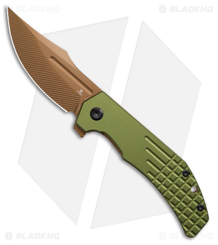 Tenable Orion Liner Lock Knife Green Aluminum (3.1" Rose Gold Milled)