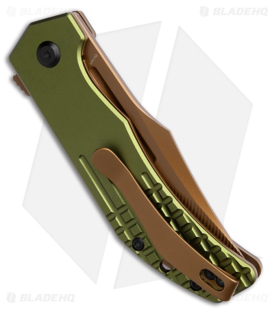 Tenable Orion Liner Lock Knife Green Aluminum (3.1" Rose Gold Milled)