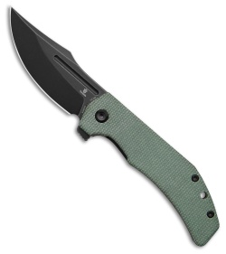 Tenable Orion Liner Lock Knife Green Micarta (3.1" Black SW)