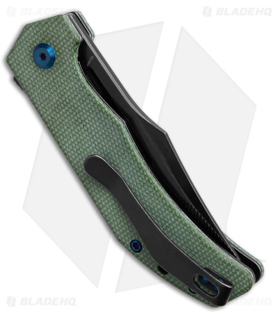 Tenable Orion Liner Lock Knife Green Micarta (3.1" Black SW Milled)