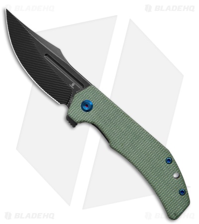 Tenable Orion Liner Lock Knife Green Micarta (3.1" Black SW Milled)